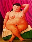 Fernando Botero Mujer sentada painting